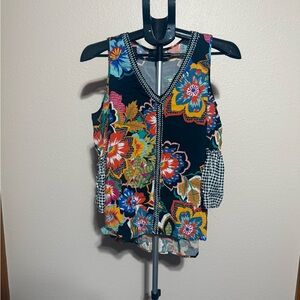 Spense Multicolor Floral Sleeveless Blouse